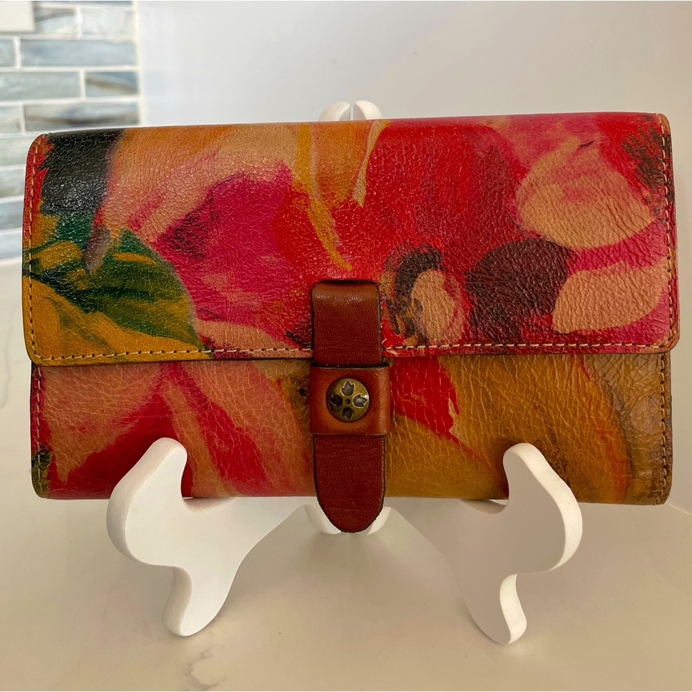 Patricia Nash Floral Leather Wallet - Red, Pink, Yellow, Green